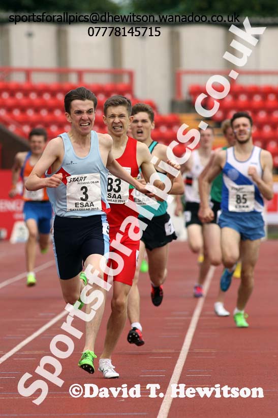 Inter boys 1500 metres, 2015 English Schools, Gateshead. Photo: David T. Hewitson/Sports for All Pics